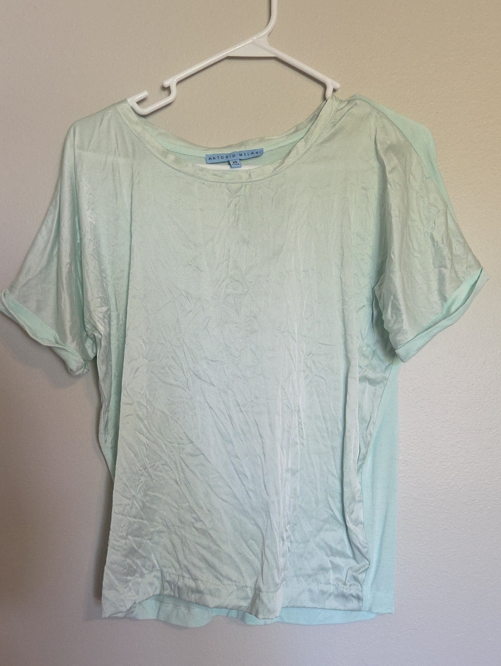 ANTONIO MELANI Light Mint Short Sleeve Crew Neck Top